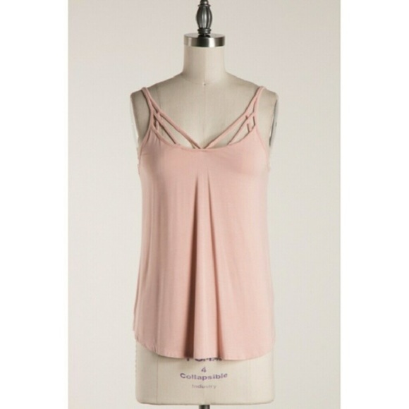 Naked Zebra Tops - Blush pink bamboo tank cami